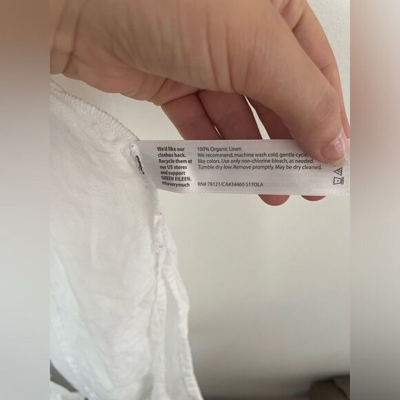 Eileen Fisher Top Women’s Organic Handkerchief Linen V Neck Wrap White Small P - Picture 6 of 13